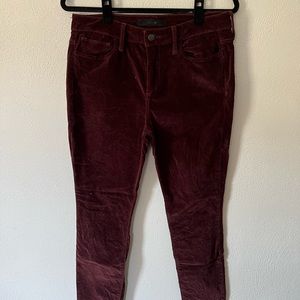 Joe’s Jeans, The Icon, in burgundy velvet